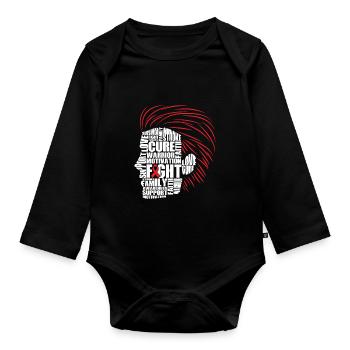 Men Head - Baby Bio-Langarm-Body - Schwarz - Vorne