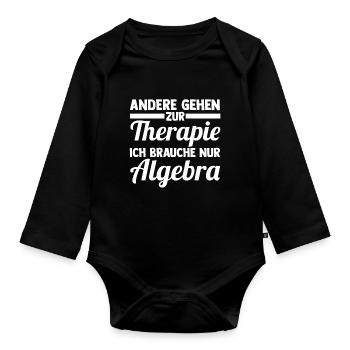 Mathematik Mathe Rechnen Algebra - Baby Bio-Langarm-Body - Schwarz - Vorne
