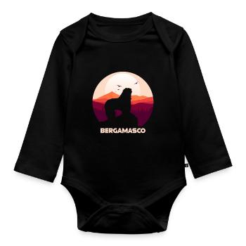 Chien de berger de Bergame - Body Bébé bio manches longues - noir - Devant