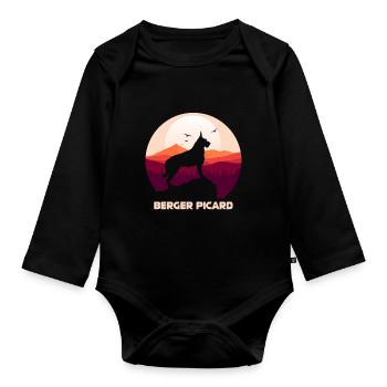 Berger de Picardie - Berger Picard - Baby Bio-Langarm-Body - Schwarz - Vorne