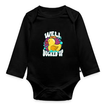 Rubber Ducks Duck Duck Lovers Bathroom - Organic Longsleeve Baby Bodysuit - black - Front