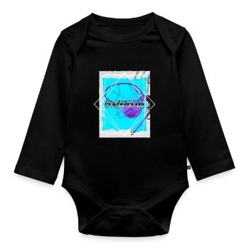 Basketteur Basketteur Basketteur Dunking Sport Player - Body Bébé bio manches longues - noir - Devant
