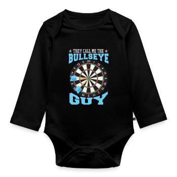 Bullseye Guy Darts - Baby Bio-Langarm-Body - Schwarz - Vorne
