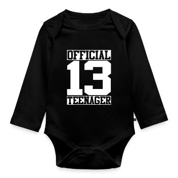 Officiellement un adolescent - Body Bébé bio manches longues - noir - Devant