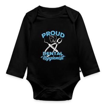 Fier hygiéniste dentaire Dentiste Hygiène dentaire - Body Bébé bio manches longues - noir - Devant