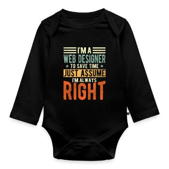 Webdesigner - Baby Bio-Langarm-Body - Schwarz - Vorne