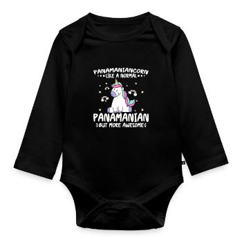 Panamaniancorn Normal Panamanian More Awesome - Baby Bio-Langarm-Body - Schwarz - Vorne