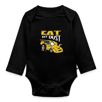 Powerful Engines Custom Stock Car Muscle Auto Drag - Organic Longsleeve Baby Bodysuit - black - Front