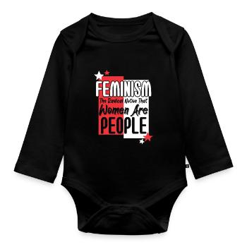 Feminism The Radical Notion - Organic Longsleeve Baby Bodysuit - black - Front