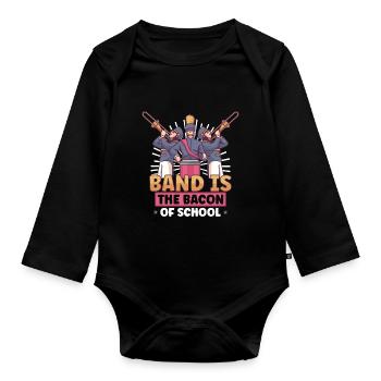Marching Band Clarinetist School rehearsal music - Organic Longsleeve Baby Bodysuit - black - Front