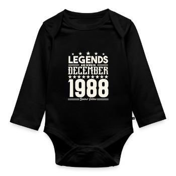 Legends Are Born In December 1988.Gift anniversary - Body Bébé bio manches longues - noir - Devant