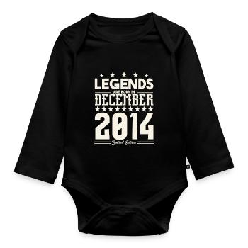 Legenden werden im Dezember 2014 geboren.Geschenkjubiläum - Baby Bio-Langarm-Body - Schwarz - Vorne