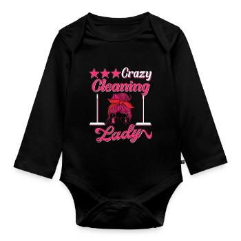 Housekeeper Maid Cleaner - Organic Longsleeve Baby Bodysuit - black - Front