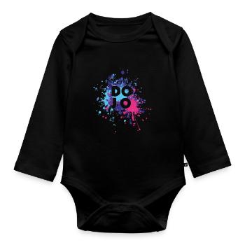 Éclaboussure de couleur d'arts martiaux de dojo - Body Bébé bio manches longues - noir - Devant