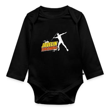 Lanceur de javelot Lancer de javelot Lancer de javelot - Body Bébé bio manches longues - noir - Devant