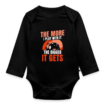 the more i play with it the bigger it gets - Baby Bio-Langarm-Body - Schwarz - Vorne