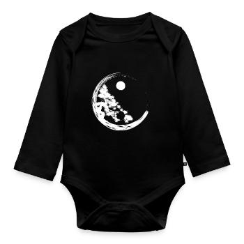 Bonsaï Yin Yang Jardin d’arbres - Body Bébé bio manches longues - noir - Devant