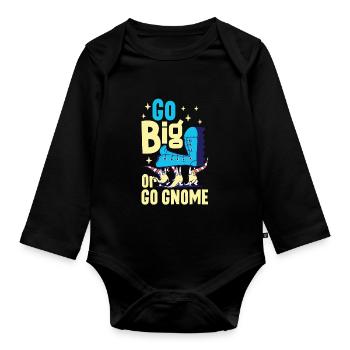 Garden Gnomes Gnome Lover Funny Gnome Gardening - Organic Longsleeve Baby Bodysuit - black - Front