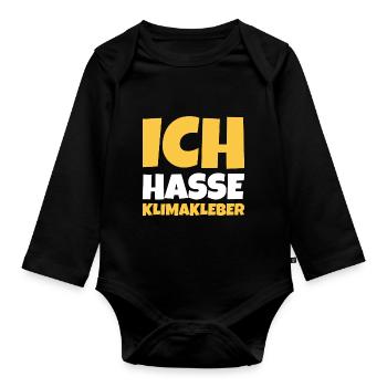 Straße ankleben Protest - Baby Bio-Langarm-Body - Schwarz - Vorne