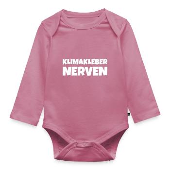 Straße ankleben Protest - Baby Bio-Langarm-Body - Mauve - Vorne