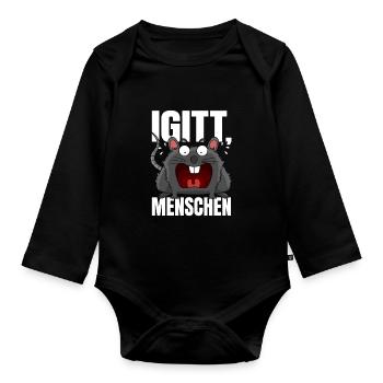 Igitt Menschen - lustige Ratte Spruch sarkasmus - Baby Bio-Langarm-Body - Schwarz - Vorne