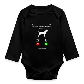 Black and Tan Coonhound - Organic Longsleeve Baby Bodysuit - black - Front