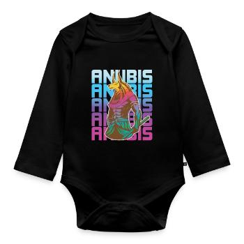 Egyptian god Anubis Egypt - Organic Longsleeve Baby Bodysuit - black - Front