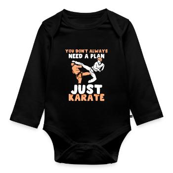 I Just Really Like Karate OK? - Baby Bio-Langarm-Body - Schwarz - Vorne
