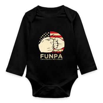 Définition Funpa comme Grand-père, seulement plus cool - Body Bébé bio manches longues - noir - Devant