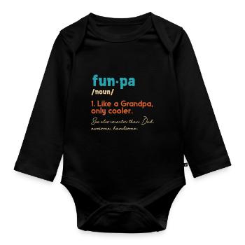 Funpa-definition Wie Opa, Nur Cooler - Baby Bio-Langarm-Body - Schwarz - Vorne