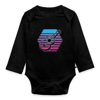 Ukuleles Vitage - Organic Longsleeve Baby Bodysuit - black - Front
