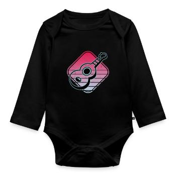 Ukuleles Vitage - Organic Longsleeve Baby Bodysuit - black - Front