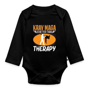 Krav Maga Apparel Israélien Self - Body Bébé bio manches longues - noir - Devant