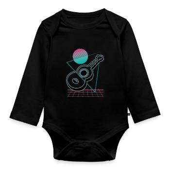 Ukuleles Vitage - Organic Longsleeve Baby Bodysuit - black - Front