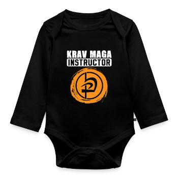 Krav Maga Apparel Israeli Self - Baby Bio-Langarm-Body - Schwarz - Vorne