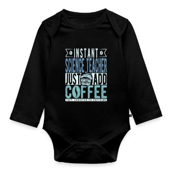 Café de professeur de sciences Dicton - Body Bébé bio manches longues - noir - Devant