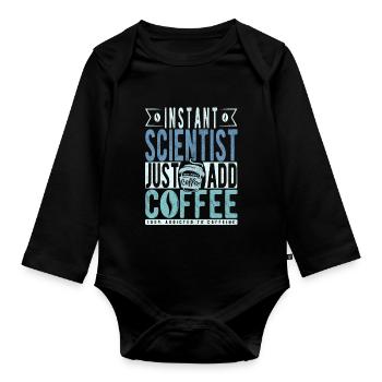 Café scientifique disant - Body Bébé bio manches longues - noir - Devant