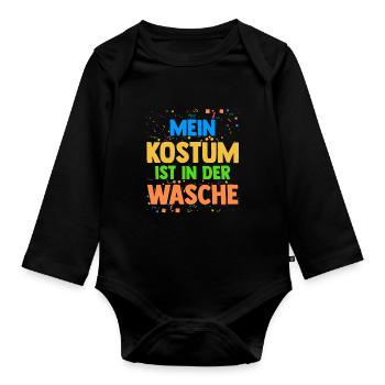 Karnevalskostüm Karnevalist Fasching Karneval - Baby Bio-Langarm-Body - Schwarz - Vorne