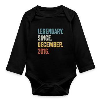 Légendaire depuis décembre 2016 6ème anniversaire - Body Bébé bio manches longues - noir - Devant