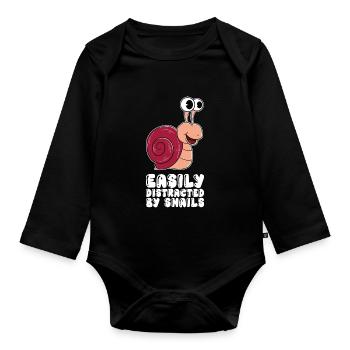 Facilement dévié par des vis - Body Bébé bio manches longues - noir - Devant