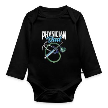 Médecin Père Médecine Profession médicale Médecin - Body Bébé bio manches longues - noir - Devant