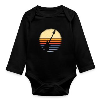 Musiciens de guitare basse - Body Bébé bio manches longues - noir - Devant