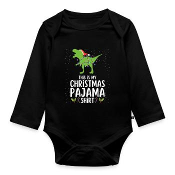 Pyjama de Noël Pyjama Chemise de nuit - Body Bébé bio manches longues - noir - Devant