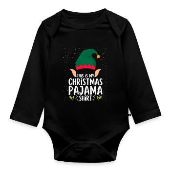 Pyjama de Noël Pyjama Chemise de nuit - Body Bébé bio manches longues - noir - Devant
