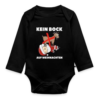 Kein Bock Auf Weihnachten - Baby Bio-Langarm-Body - Schwarz - Vorne