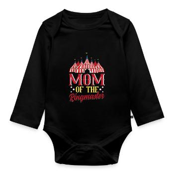 Circus Party Accessories - Mother of the Ringmaster - Organic Longsleeve Baby Bodysuit - black - Front