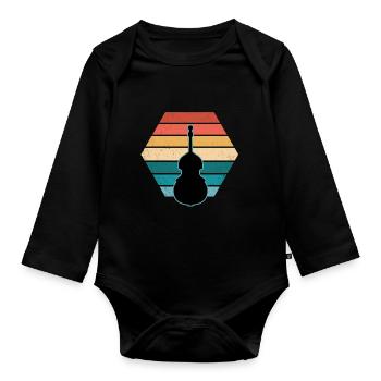 Kontrabass - Baby Bio-Langarm-Body - Schwarz - Vorne
