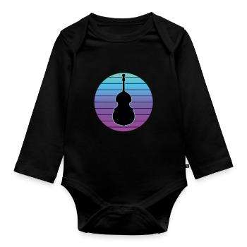 Kontrabass - Baby Bio-Langarm-Body - Schwarz - Vorne