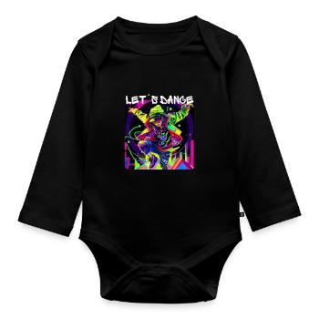 Femme en graffiti look dansant en discothèque 1 - Body Bébé bio manches longues - noir - Devant