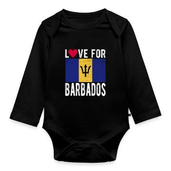 Barbados Souvenir - Organic Longsleeve Baby Bodysuit - black - Front